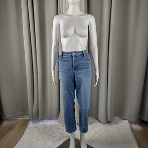 St. John's Bay Cotton Blend 5 Pocket Straight Leg Blue Denim Jeans Size 14PS